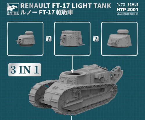 Przejdź do produktu Sphyrna HTP2001 - 1:72 Renault FT-17 Tank - Three-in-One