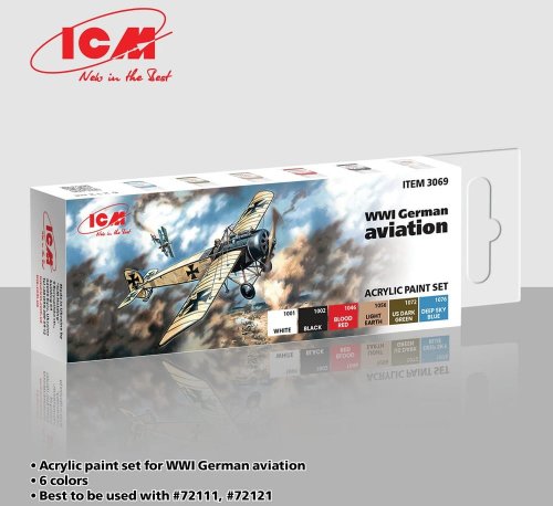 Przejdź do produktu ICM 3069 - Zestaw farb WWI German Aviation