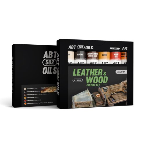 Przejdź do produktu AK Interactive ABT311 - Zestaw farb olejnych 502 Abteilung Leather & Wood Colors