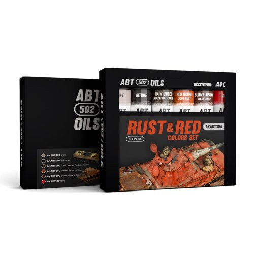 Przejdź do produktu AK Interactive ABT304 - Zestaw farb olejnych 502 Abteilung Rust & Red Colors