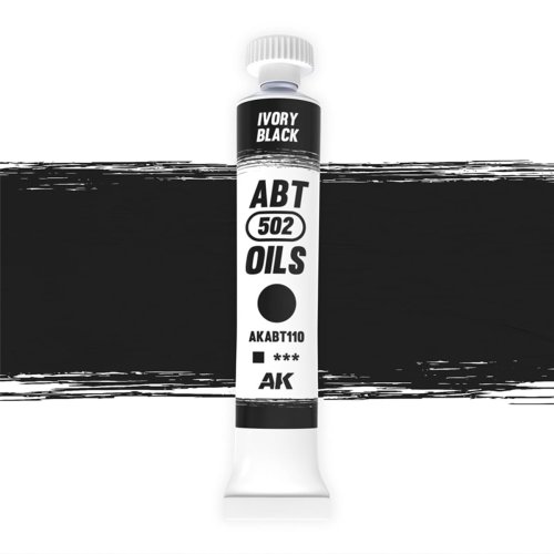 Przejdź do produktu AK Interactive ABT110 - Farba olejna 502 Abteilung Ivory Black 20 ml