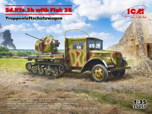 Przejdź do produktu ICM 35455 - 1:35 Sd.Kfz.3b with Flak 38 Truppenluftschutzwagen