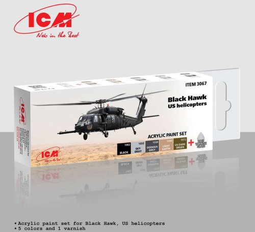 Przejdź do produktu ICM 3067 - Zestaw farb Black Hawk US Helicopters