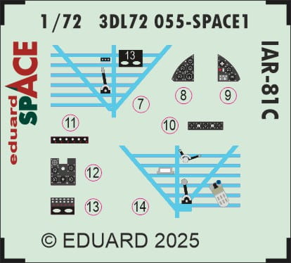 Przejdź do produktu Eduard 3DL72055 - 1:72 IAR-81C Space 3D Decals + PE