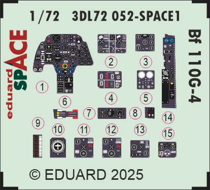 Przejdź do produktu Eduard 3DL72052 - 1:72 Bf 110G-4 Space 3D Decals + PE