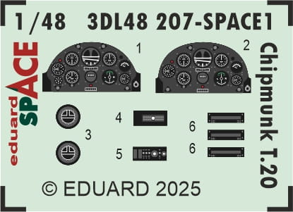 Przejdź do produktu Eduard 3DL48207 - 1:48 Chipmunk T.20 Space 3D Decals + PE