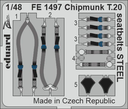 Przejdź do produktu Eduard FE1497 - 1:48 Chipmunk T.20 seatbelts - Steel