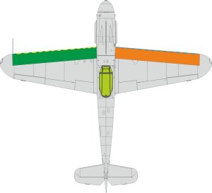 Eduard EX1087 - 1:48 Bf 109G wings leading edge wavy lines