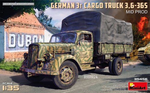 Przejdź do produktu Miniart 35456 - 1:35 German 3T Cargo Truck Opel Blitz 3,6-36S Mid Prod