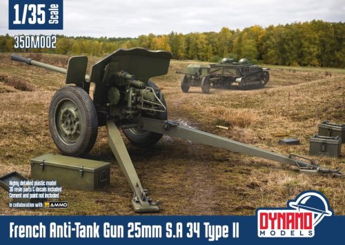 Przejdź do produktu Dynamo Models 35DM002 - 1:35 French Anti-Tank Gun 25mm S.A 34 Type II