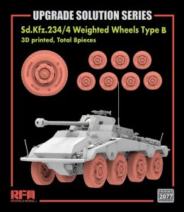 Rye Field Model 2077 - 1:35 Sd.Kfz.234/4 3D Printed Wheels Type B - 8 pcs