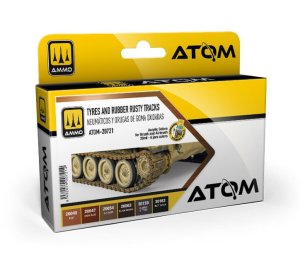 Ammo Mig 20721 - Zestaw farb Atom Tyres and Rubber Rusty Tracks