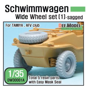 DEF MODEL DW30001A - 1:35 Schwimmwagen Wide Wheel set (1) Sagged