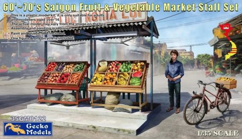Przejdź do produktu Gecko Models 35GM0122 - 1:35 60's-70's Saigon Fruit & Vegetable Market Stall Set