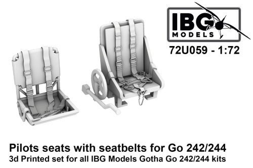 Przejdź do produktu IBG 72U059 - 1:72 Pilots seats with seatbelts for Gotha Go-242 / 244