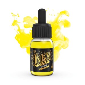 AK Interactive 16044 - Tusz do cieniowania Fluor Yellow Ink 30 ml