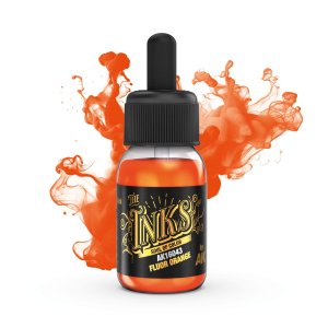 AK Interactive 16043 - Tusz do cieniowania Fluor Orange Ink 30 ml