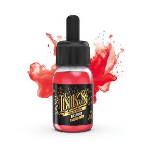 AK Interactive 16042 - Tusz do cieniowania Fluor Red Ink 30 ml