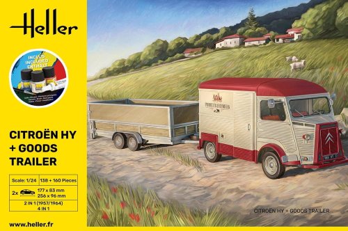 Przejdź do produktu Heller 52331 - 1:24 Citroen HY + Goods Trailer model z farbami