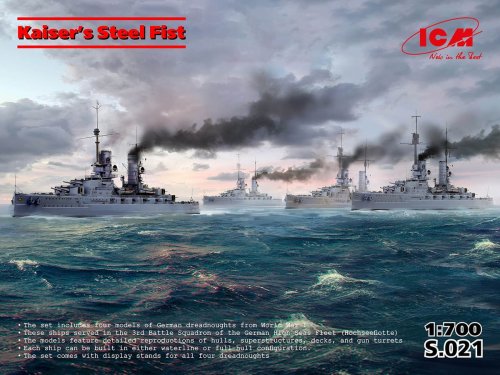 Przejdź do produktu ICM S.021 - 1:700 Kaiser's Steel Fist - Set of 4 Battleships