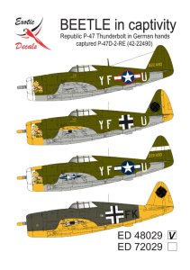Exotic Decals 48029 - 1:48 Beetle in Captivity Republic P-47 Thundebolt in German Hands, captured P-47D-2-RE