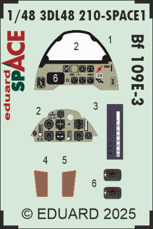 Przejdź do produktu Eduard 3DL48210 - 1:48 Bf 109E-3 Space 3D Decals + PE
