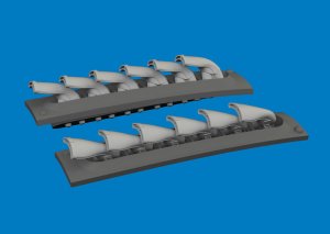 Eduard 6481061 - 1:48 P-40 exhaust stacks fishtail Print 3D