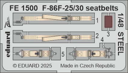 Przejdź do produktu Eduard FE1500 - 1:48 F-86F-25/30 seatbelts - Steel