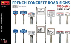 Miniart 35674 - 1:35 French Concrete Road Signs 1930-40’s North & East