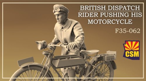 Przejdź do produktu Copper State Models CSM F35062 - 1:35 British Dispatch Rider Pushing His Motorcycle