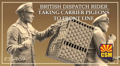 Przejdź do produktu Copper State Models CSM F35059 - 1:35 British Dispatch Rider Taking Carrier Pigeons to the Front Line
