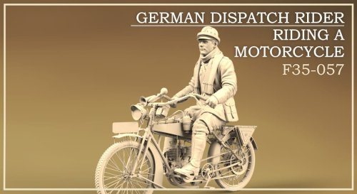 Przejdź do produktu Copper State Models CSM F35057 - 1:35 German Dispatch Rider Riding a Motorcycle