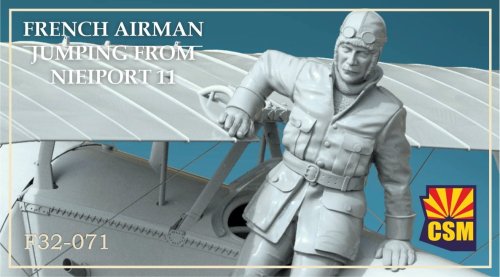 Przejdź do produktu Copper State Models CSM F32071 - 1:32 French Airman Jumping from His Nieuport
