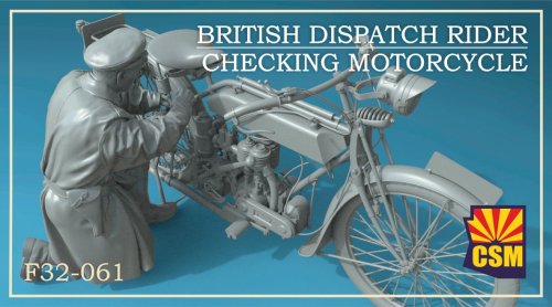 Przejdź do produktu Copper State Models CSM F32061 - 1:32 British Dispatch Rider Checking Motorcycle