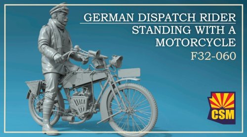 Przejdź do produktu Copper State Models CSM F32060 - 1:32 German Dispatch Rider Standing with a Motorcycle