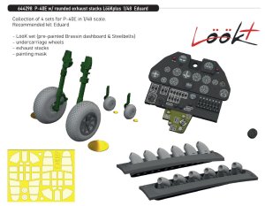 Eduard 644298 - 1:48 P-40E w/ rounded exhaust stacks LööKplus