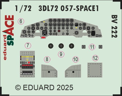 Przejdź do produktu Eduard 3DL72057 - 1:72 BV 222 Space 3D Decals + PE