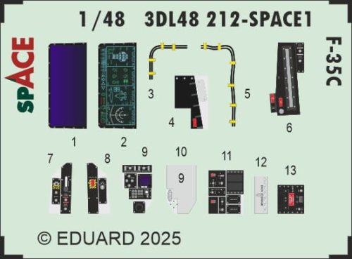Przejdź do produktu Eduard 3DL48212 - 1:48 F-35C Space 3D Decals + PE