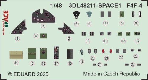 Przejdź do produktu Eduard 3DL48211 - 1:48 F4F-4 Space 3D Decals + PE