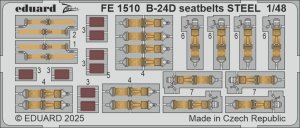 Eduard FE1510 - 1:48 B-24D seatbelts - Steel
