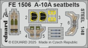 Eduard FE1506 - 1:48 A-10A seatbelts - Steel