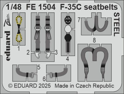 Przejdź do produktu Eduard FE1504 - 1:48 F-35C seatbelts - Steel