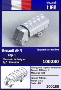 Zebrano Z100-280 - 1:100 Renault AHN ver. 1 French Truck