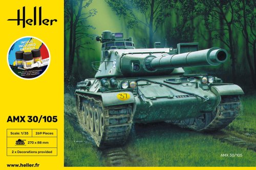 Przejdź do produktu Heller 57137 - 1:35 AMX 30/105 model z farbami
