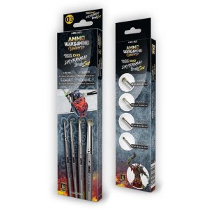 Ammo Mig 7622 - Zestaw pędzli do techniki suchego pędzla Wargaming Premium Dio