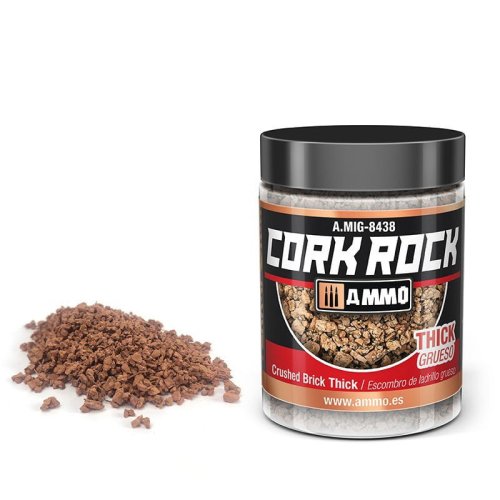 Przejdź do produktu Ammo Mig 8438 - Posypka z mielonego korka do makiet, ceglasta gruba 100 ml