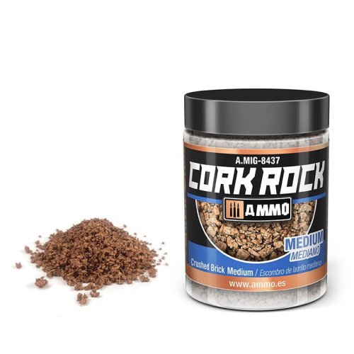 Przejdź do produktu Ammo Mig 8437 - Posypka z mielonego korka do makiet, ceglasta średnia 100 ml