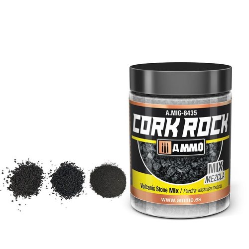 Przejdź do produktu Ammo Mig 8435 - Posypka z mielonego korka do makiet, czarny kamień mix 100 ml