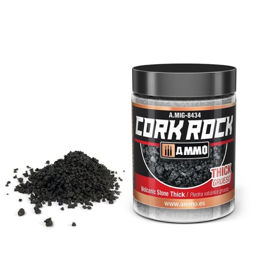 Przejdź do produktu Ammo Mig 8434 - Posypka z mielonego korka do makiet, czarny kamień gruba 100 ml