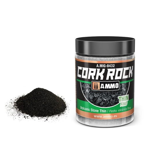 Przejdź do produktu Ammo Mig 8432 - Posypka z mielonego korka do makiet, czarny kamień drobna 100 ml